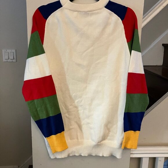 Ivory Sweater With Colorful Sleeves - Picture 5 of 7